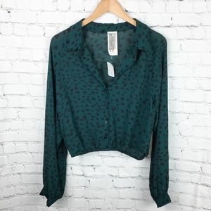 Free People Green Blouse